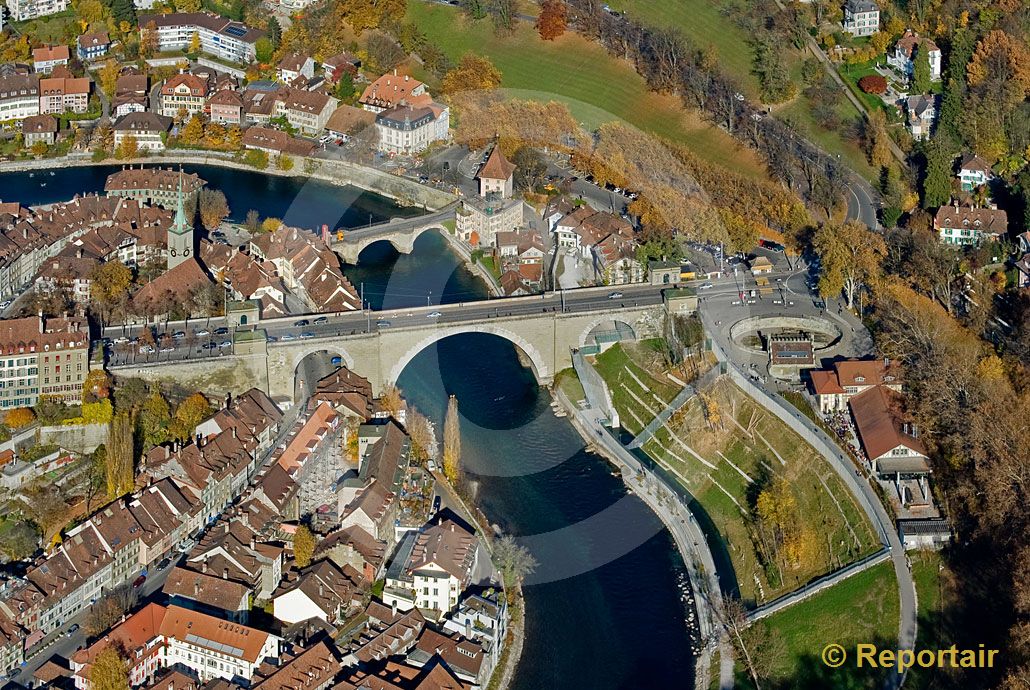 Foto: Baerengraben in Bern. (Luftaufnahme von Niklaus Wächter)