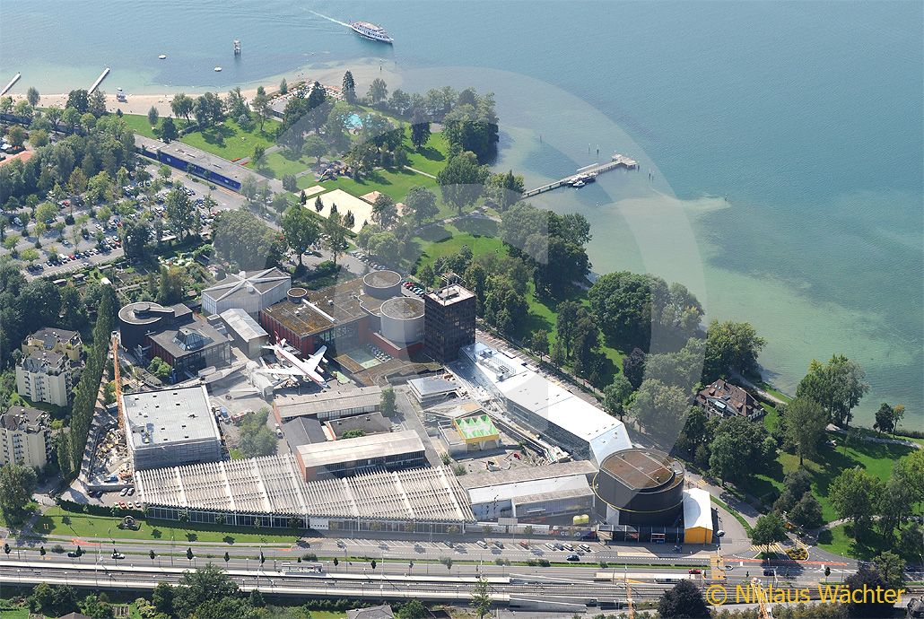 Foto: Verkehrshaus der Schweiz in Luzern. (Luftaufnahme von Niklaus Wächter)