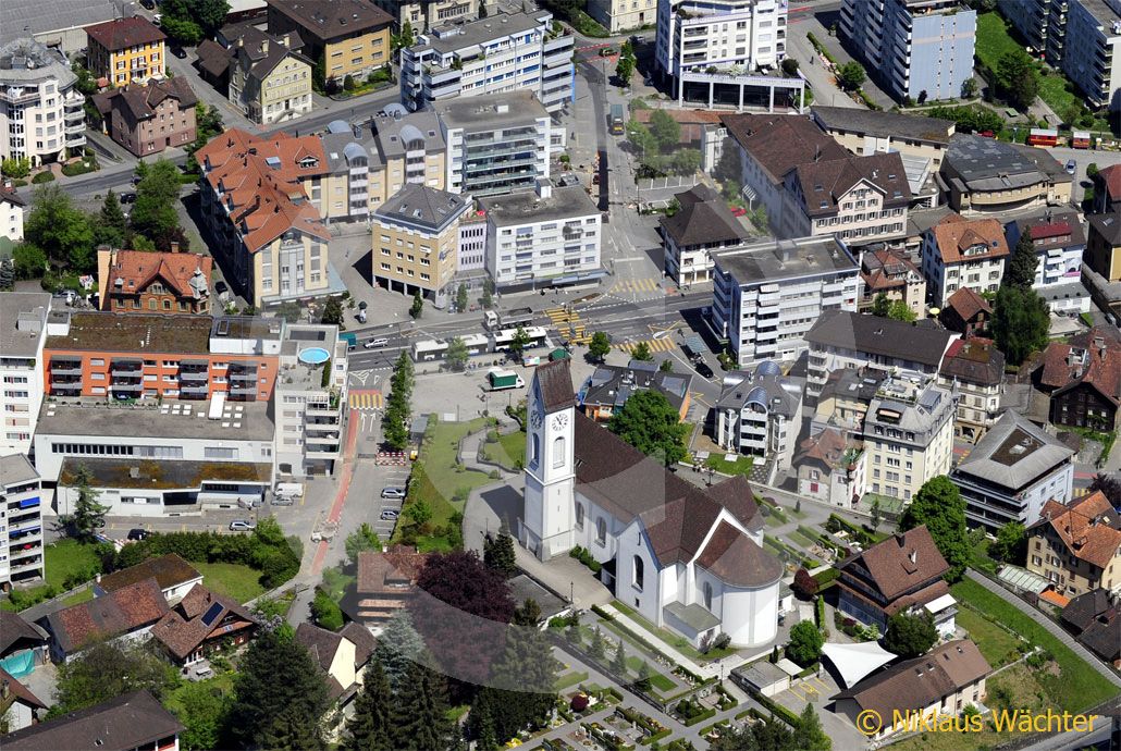 Foto: Dorfzentrum Kriens (LU). (Luftaufnahme von Niklaus Wächter)
