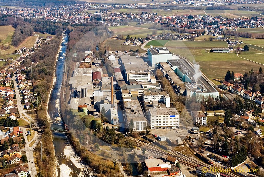 Foto: Papierfabrik Biberist (SO). (Luftaufnahme von Niklaus Wächter)