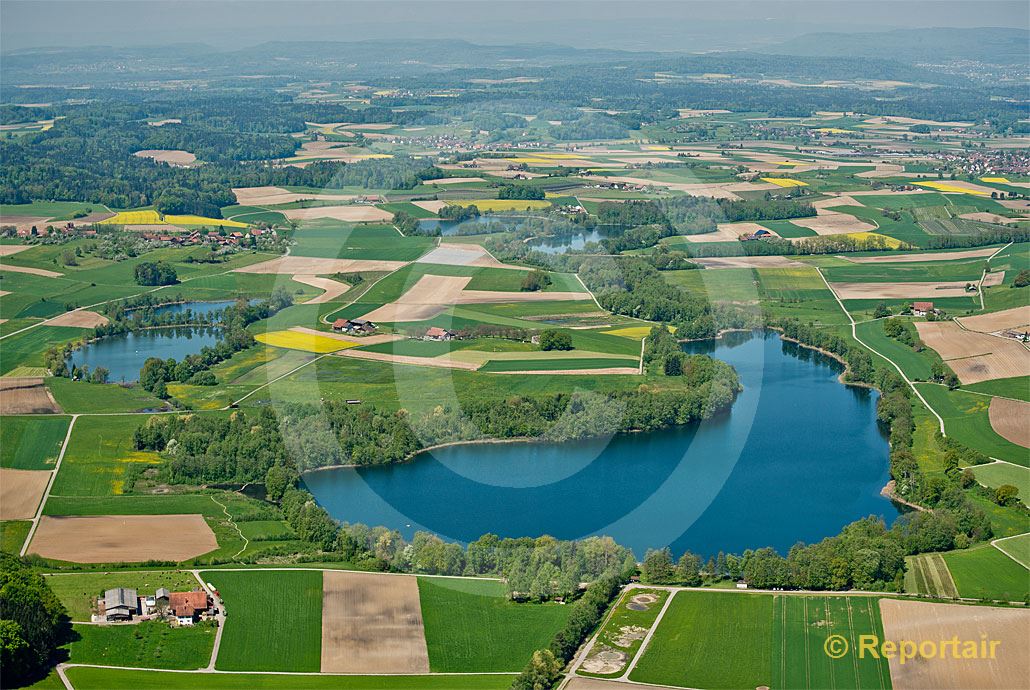 Foto: Der Hüttwilersee im Kanton Thurgau.. (Luftaufnahme von Niklaus Wächter)
