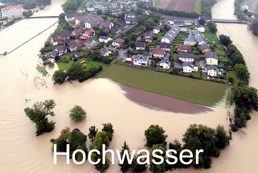 Foto: HOCHWASSER. (Luftaufnahme von Niklaus Wächter)