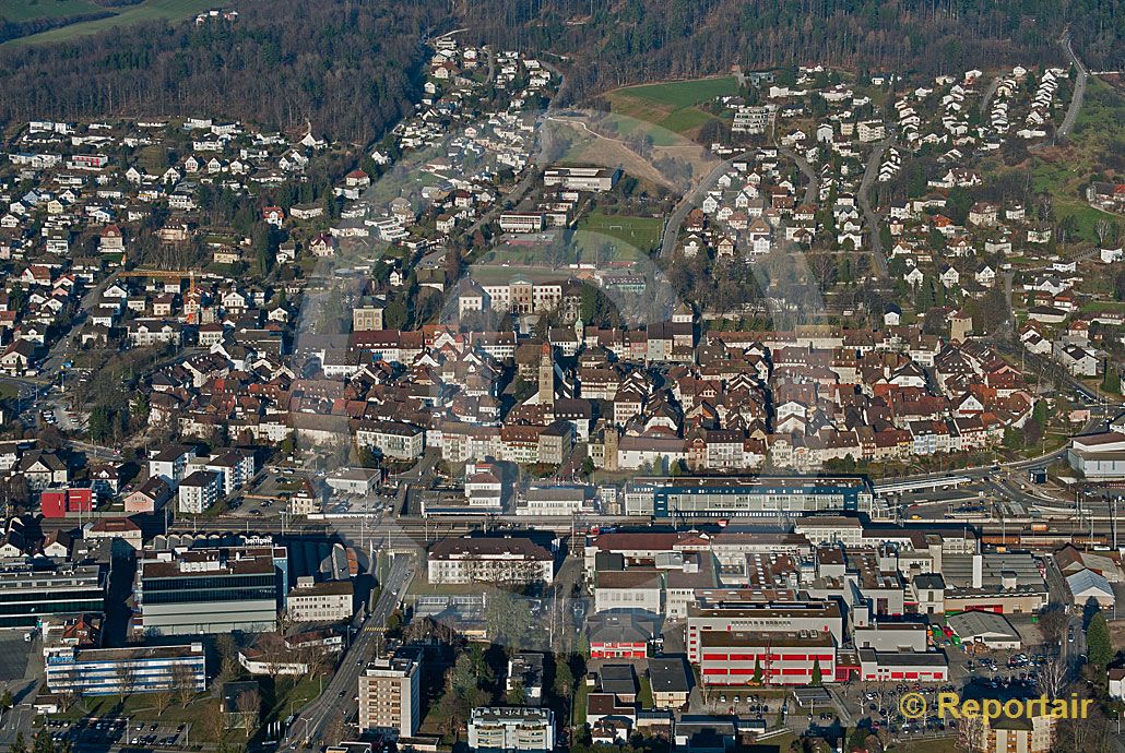 Foto: Zofingen und seine Altstadt. (Luftaufnahme von Niklaus Wächter)
