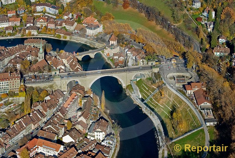 Foto: Baerengraben in Bern. (Luftaufnahme von Niklaus Wächter)