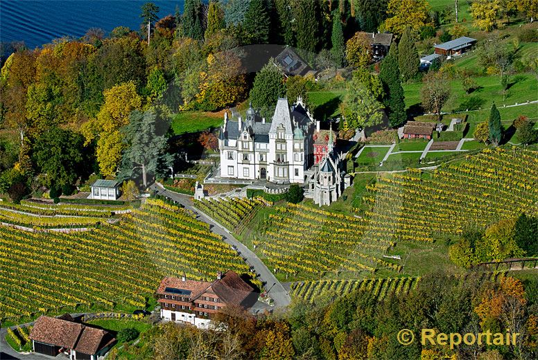 Foto: Neuerdings ein offizieller Trauungsort Das Schloss Meggenhorn in Meggen (LU). (Luftaufnahme von Niklaus Wächter)