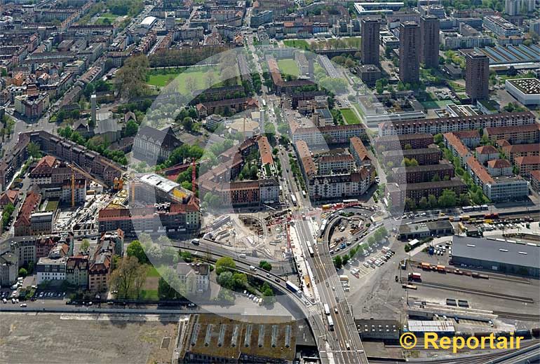 Foto: Der Hardplatz in Zürich wird umgestaltet. (Luftaufnahme von Niklaus Wächter)