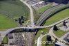 Luftaufnahme EISENBAHN/Kreisel ueber Weiche in Romont FR - Foto Romont 7076