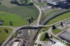 Luftaufnahme EISENBAHN/Kreisel ueber Weiche in Romont FR - Foto Romont 7078