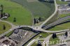 Luftaufnahme EISENBAHN/Kreisel ueber Weiche in Romont FR - Foto Romont 7082