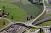 Luftaufnahme EISENBAHN/Kreisel ueber Weiche in Romont FR - Foto Romont 7083