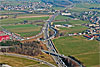 Foto 395: Die Autobahn-Verzweigung A1 und A2 bei Härkingen.