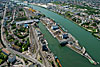 Foto 355: Basel Rheinhafen mit dem Dreiländereck.