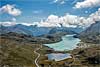 Foto 268: Der Berninapass mit seinem Lej Nair im Vordergrund und dem Lago Bianco (GR)..
