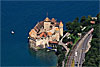 Foto 379: Das Schloss Chillon am Genfersee bei Montreux.