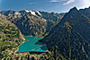 Foto 45: Der Gelmersee gehört zu den Stauseen am Grimselpass und liegt auf 1850 m.ü.M.. Von der Passstrasse führt eine Bahn hinauf.